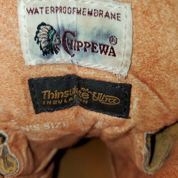 Vintage Chippewa Leather Lace-Up Combat Logger Boots Men's 8.5E, Vibram Soles - Picture 9 of 10